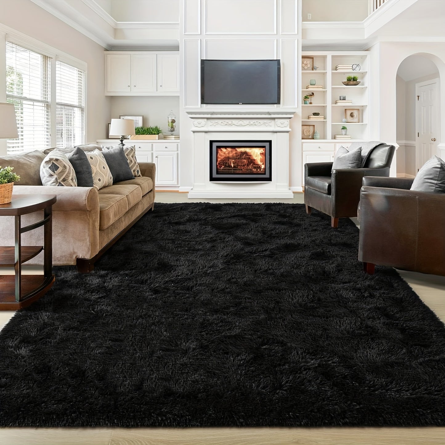 Rugs Living Room Area Rugs for Bedroom, Washable Anti Slip Extra Large Shaggy Soft Rug Fluffy Modern Floor Carpets Mat Beside Rugs for Living Room