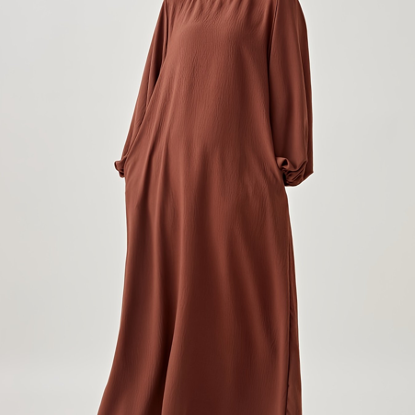 Polyester Muslim Pakistani Abaya - Comfortable, Casual, Solid Color with Bubble Pleats, Elastic Cuffs, Flowy Hem, Machine Washable