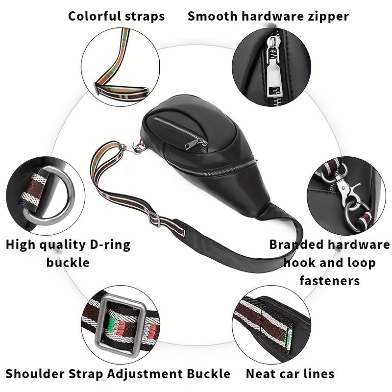 New Leather Men's Sling Bag Large Capacity Waterproof Shoulder Bag Crossbody Bag