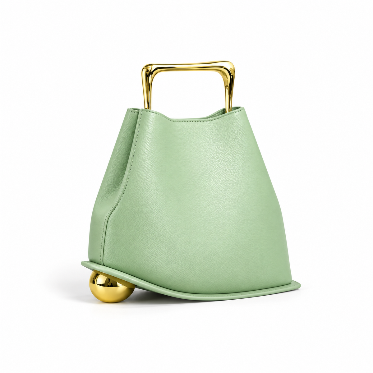 Elegant Mint Green Leather Evening Clutch