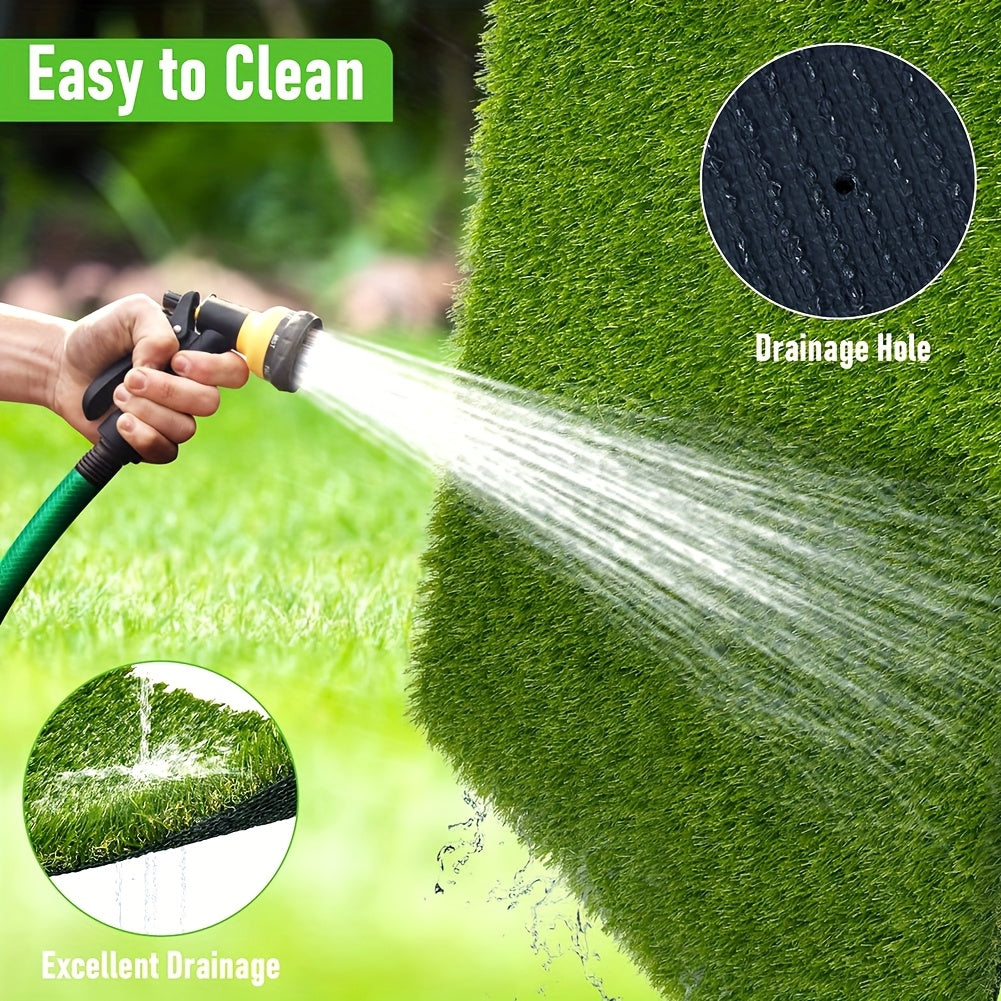 Artificial Grass Turf, 1.77 Inch Dog Grass Mat with Drain Holes Fake Grass Rug Outdoor Indoor, Realistic Artificial Lawn Carpet Garden Landscape Balcony Patio Backyard
