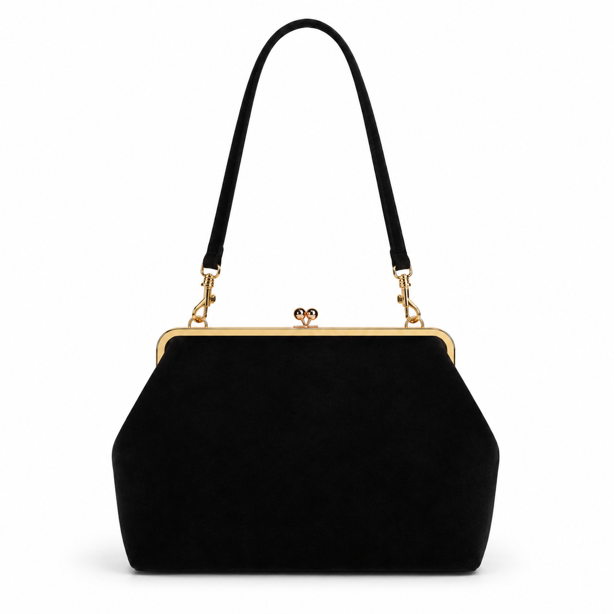 Elegant Black Gold Frame Clutch Bag