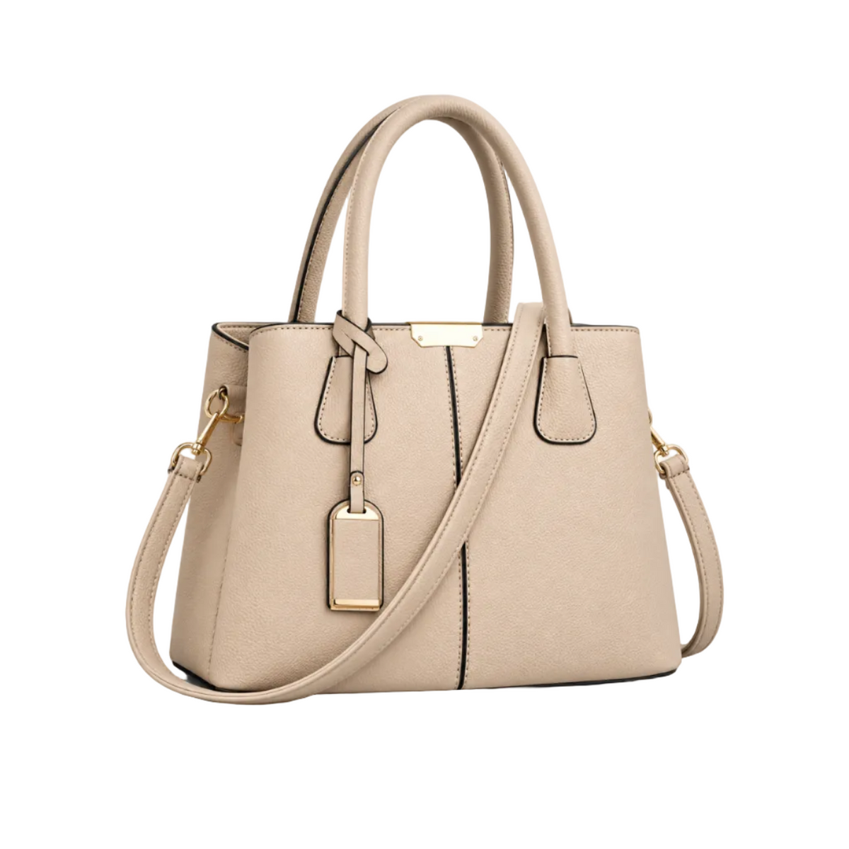 Elegant Beige Textured Tote Shoulder Bag