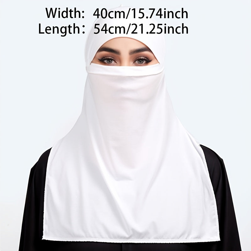 1pc Muslim Women's Hijab Scarf - Breathable Lightweight Sun & Wind Protection, Non-Elastic Soft Fabric, Vintage Style Smooth Texture Cover for Daily Use, Prayer