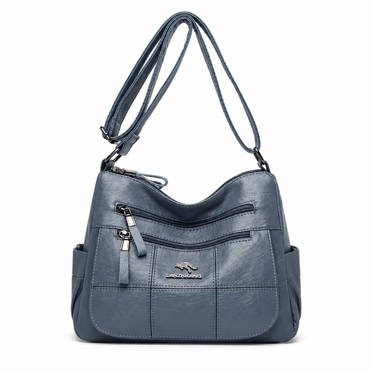 Light Blue Multi Pocket Crossbody Bag