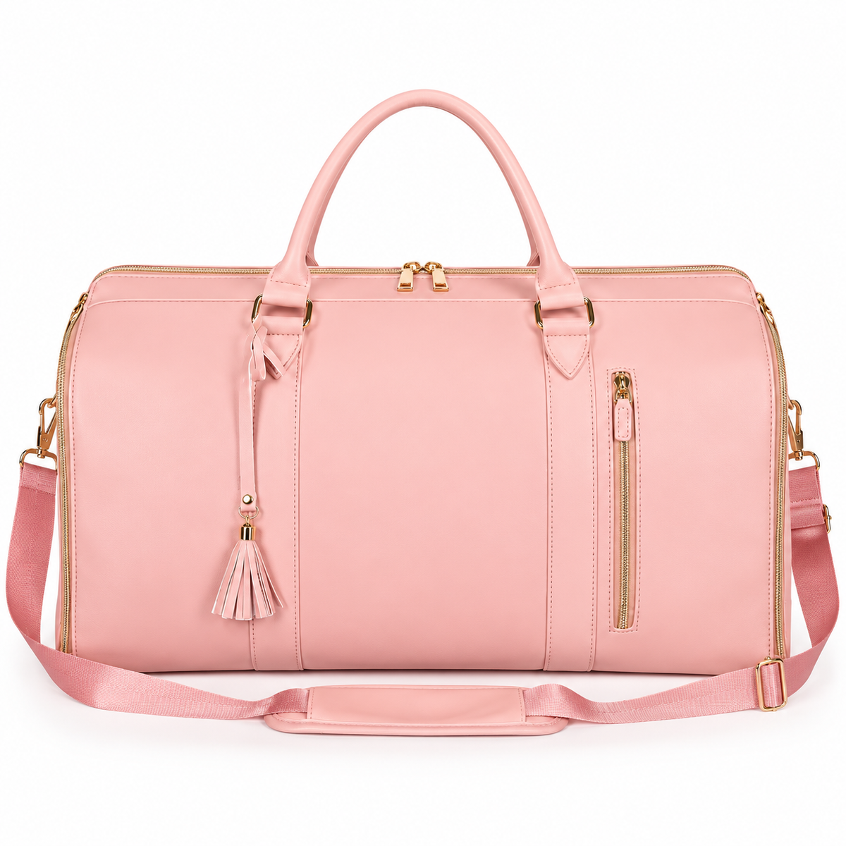 Pink Convertible Garment Duffel Overnight Bag