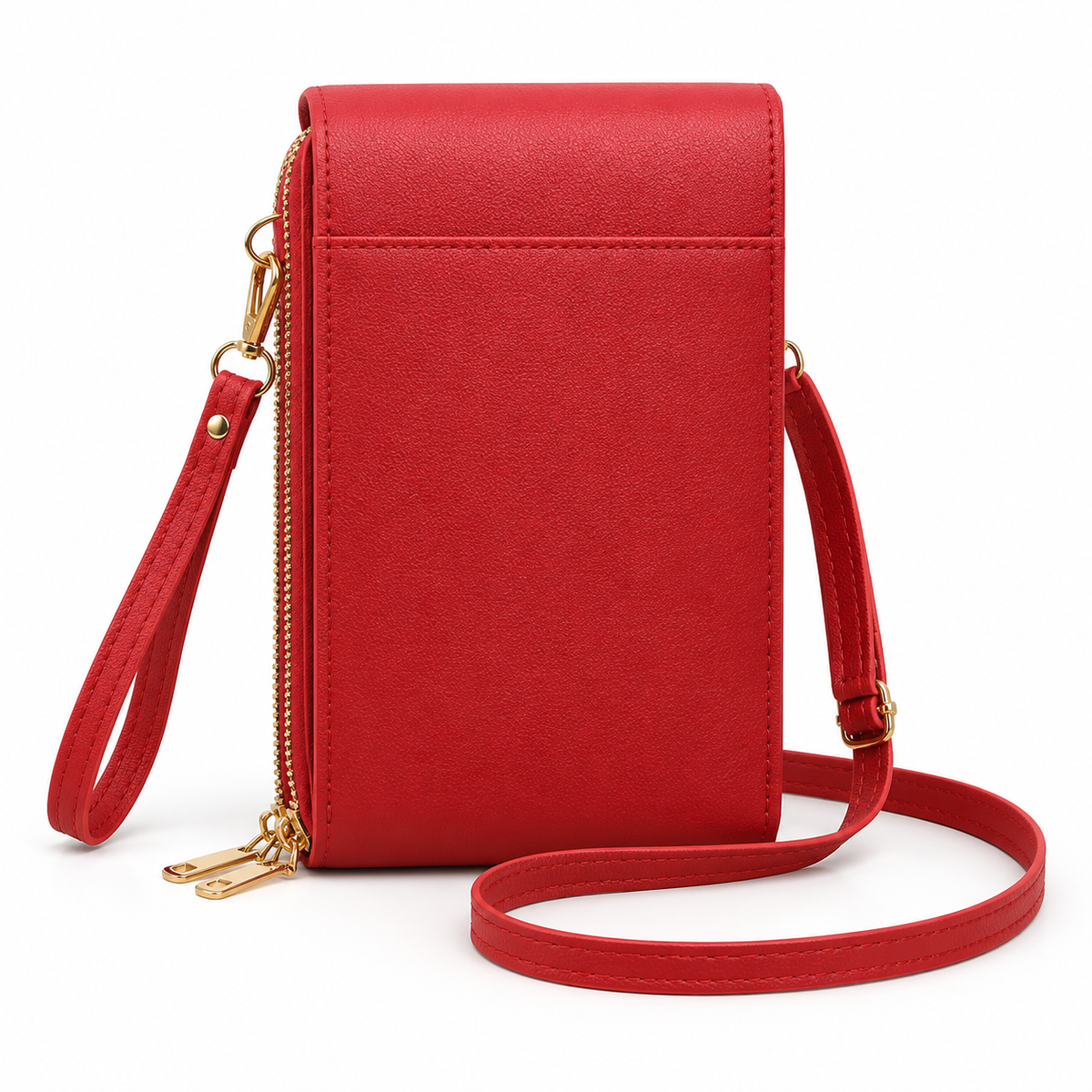 Red Textured Crossbody Phone Wallet Bag