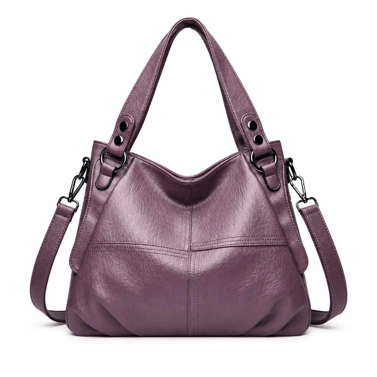 Elegant Purple Hobo Bag With Strap