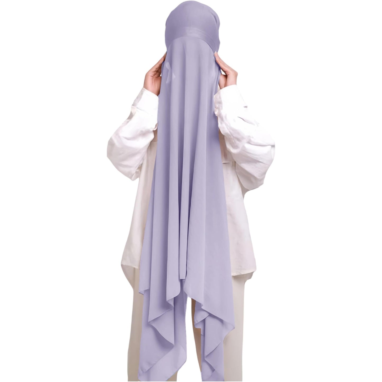 Instant Hijab Khimar Abaya - Elegant Islamic Prayer Veil with Tie Back Undercap, Lightweight Chiffon Fabric for Women, Quick Setup Modest Clothing for Travel, Work, Everyday