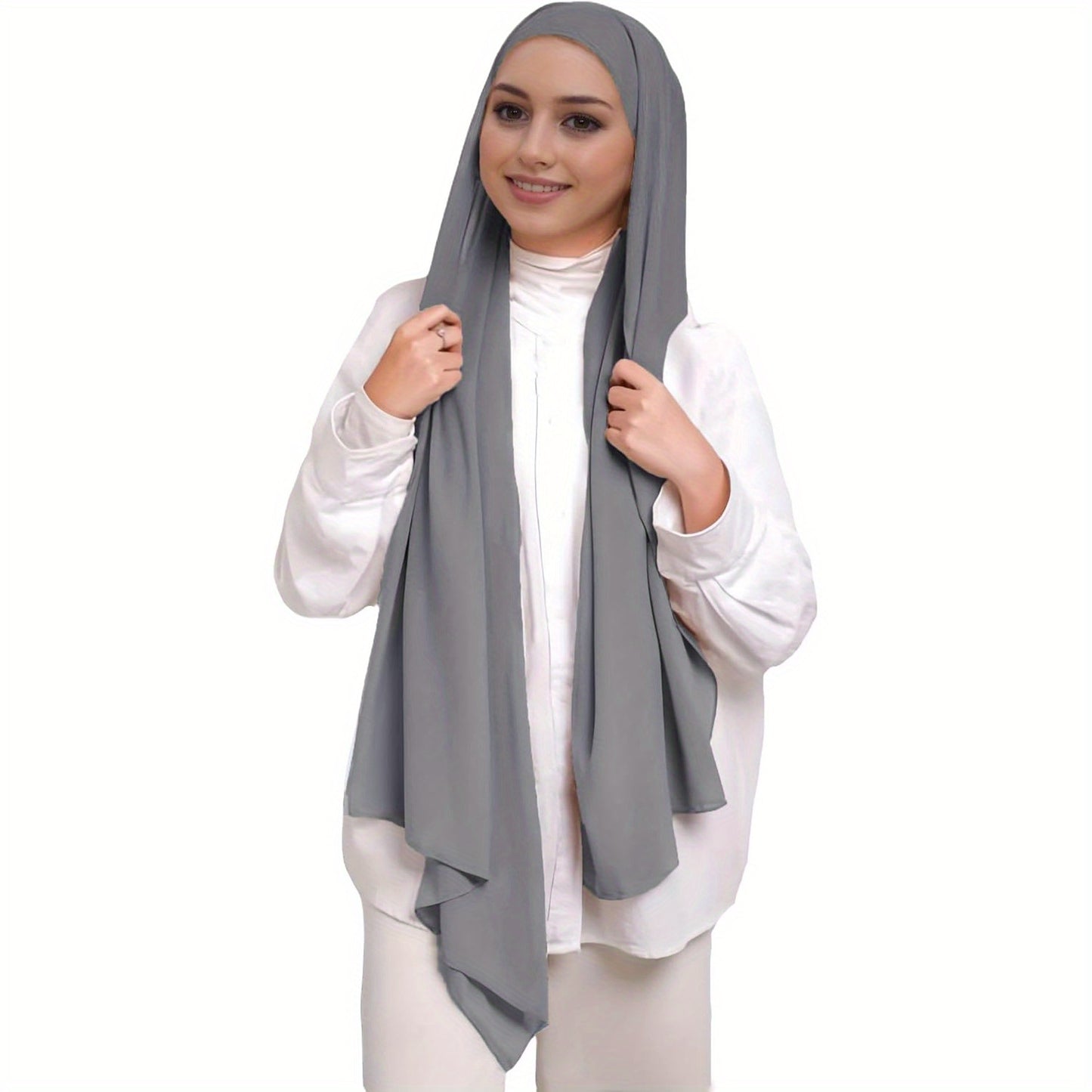 Instant Hijab Khimar Abaya - Elegant Islamic Prayer Veil with Tie Back Undercap, Lightweight Chiffon Fabric for Women, Quick Setup Modest Clothing for Travel, Work, Everyday