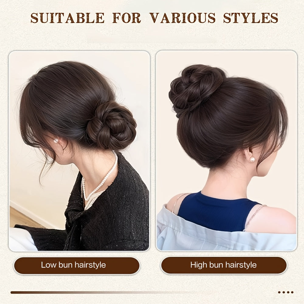 Lazy Hair Bun Maker with Claw Clip - Synthetic upgraded claw clip hair bun Elegant High-Temperature Fiber Hairpiece for Women, Easy-to-Use, No Tools Required, Perfect for Casual Styles, Hair Accessories for Women