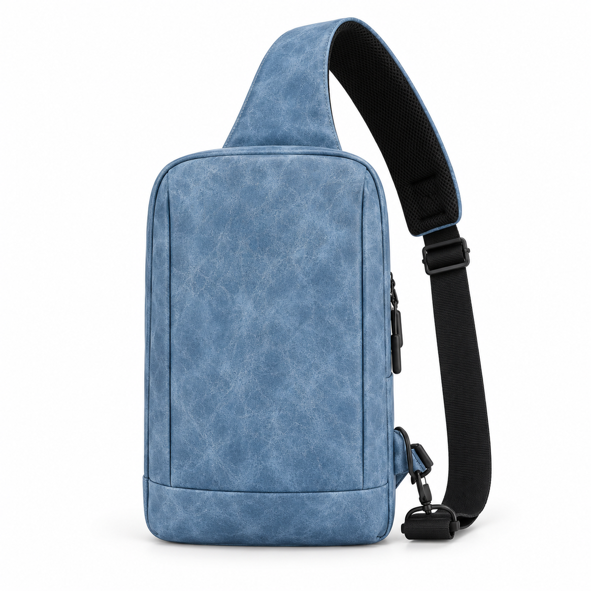 Sky Blue Textured Crossbody Sling Bag