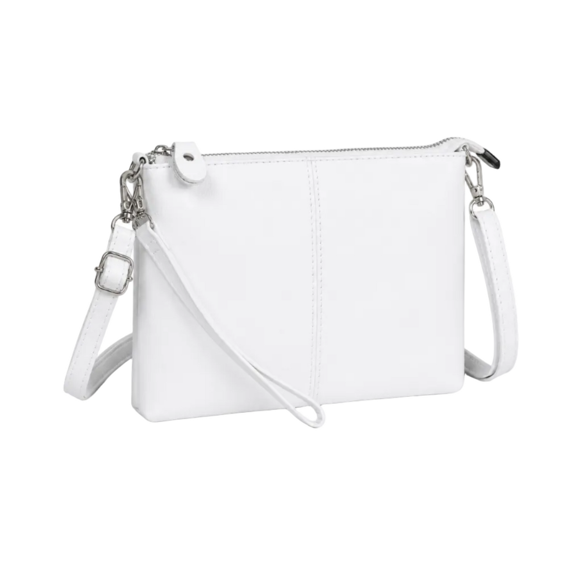 Elegant White Minimalist Crossbody Handbag