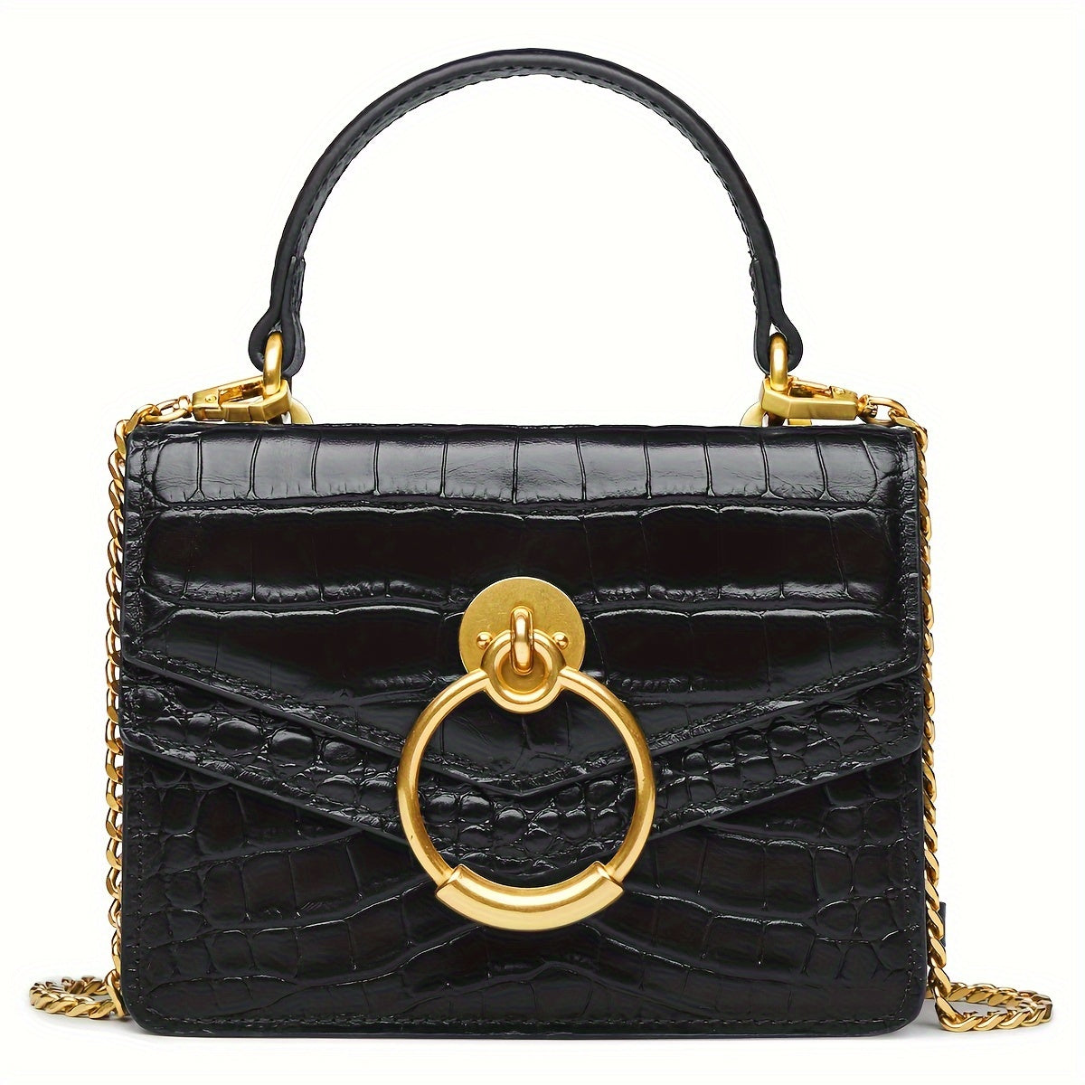 Women Purses And Handbags,Chain Black Leather Crossbody Bag for Women,Summer,Leather Shoulder Messenger Bags for Women,Elegant Luxury Designer
