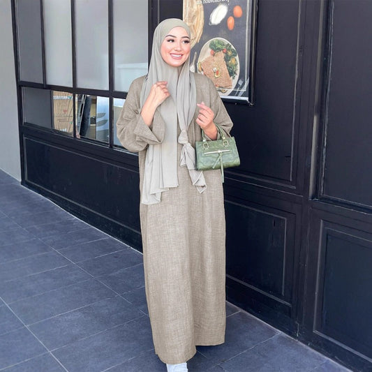 Women's Islamic Abaya Burqa - Elegant Middle Eastern Robe with Loose Fit, Modest Muslim Gown for Everyday & Special Occasions - Available in Olive Green/, Islamic Clothing for Women