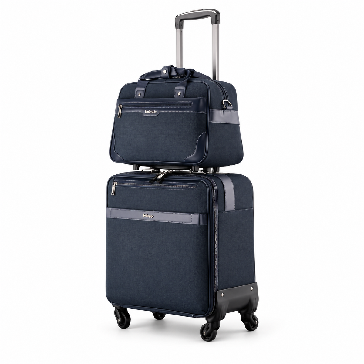 Navy Leather Trolley With Matching Tote