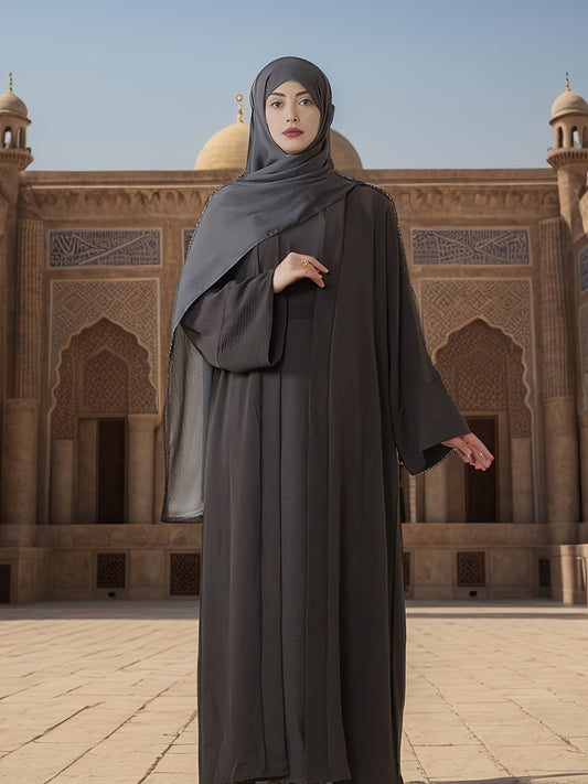 3pcs set of underwear, outerwear and belt for Muslim Women's Ramadan prayer dress,Arabic long robe in summer, thin style, breathable and comfortable elastic loose Abaya Arab Eid al-Fitr ladies abaya