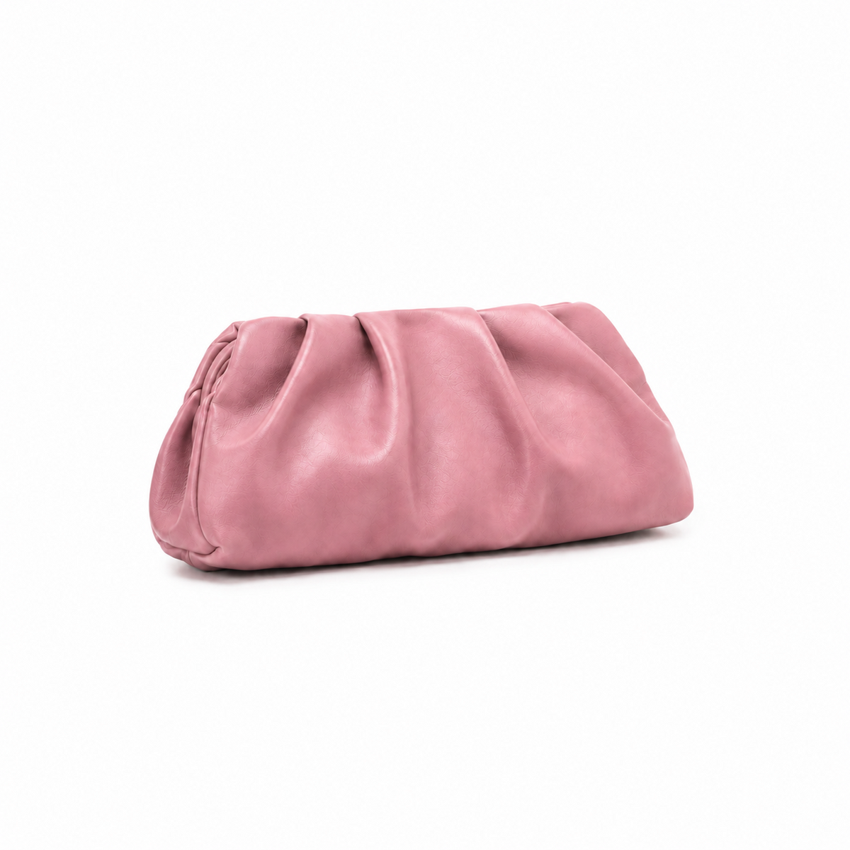 Blush Pink Ruched Cloud Clutch Bag