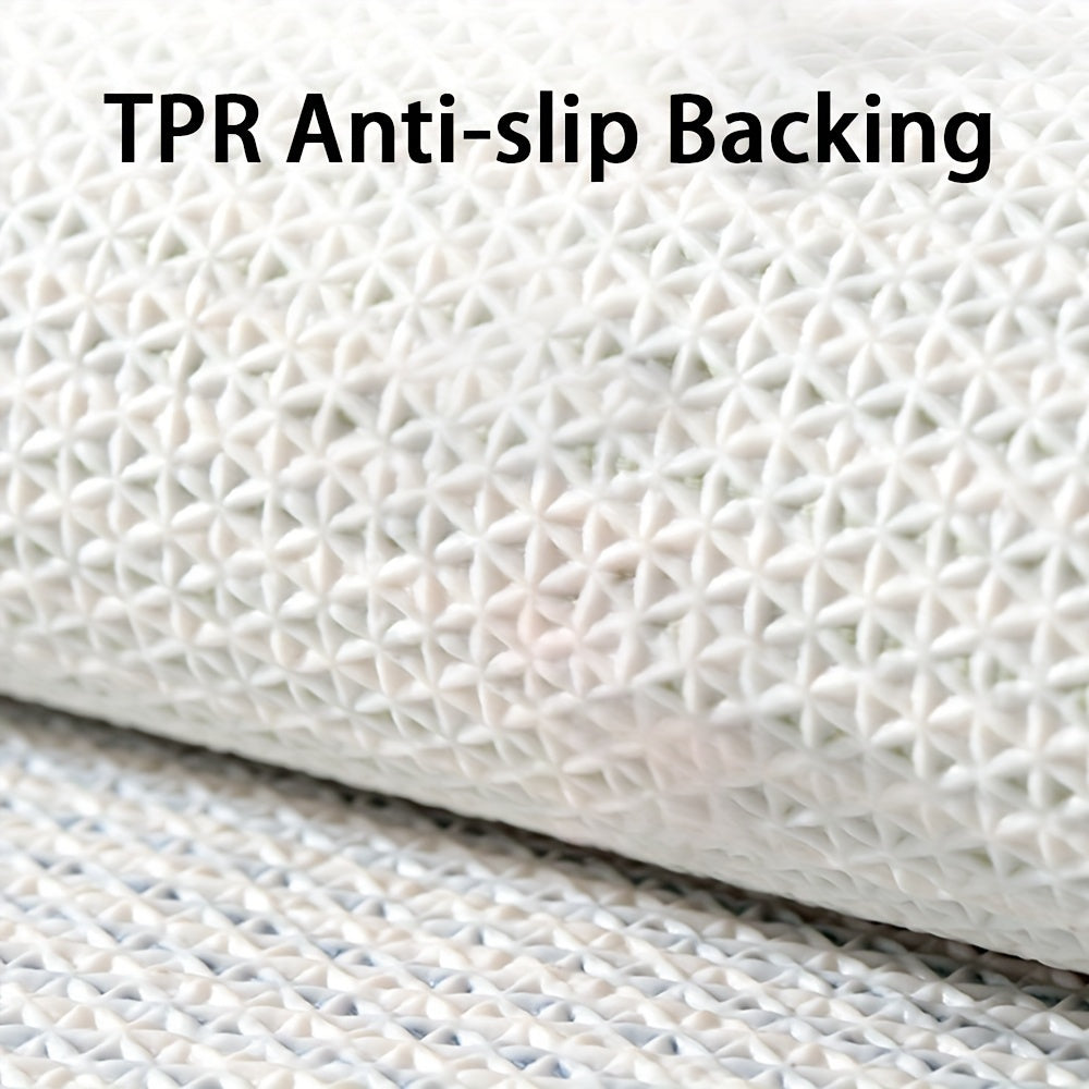 Ultra-Soft Blue Ocean Wave Tufted Rug - Thick, Non-Slip TPR Backing, Absorbent for Bathroom & Living Room Decor