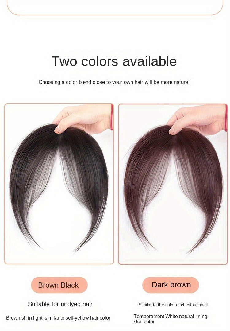 Women's 360° Coverage Synthetic Hairpiece with Middle Part Eight-Character Bangs