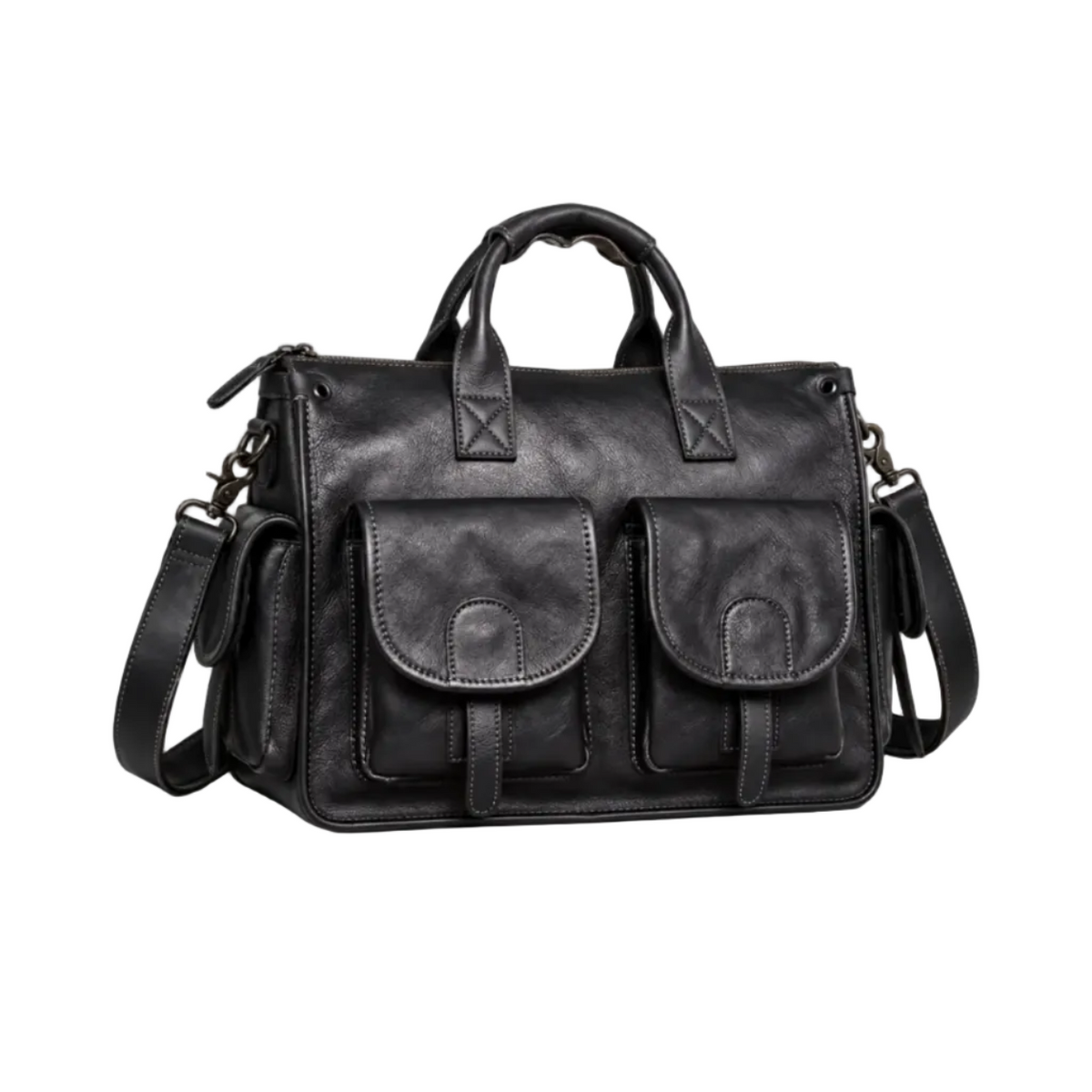 Classic Black Multi Pocket Overnight Bag