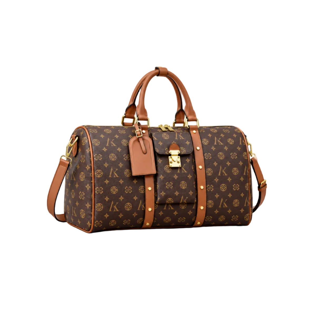 Classic Brown Monogram Leather Duffel Bag