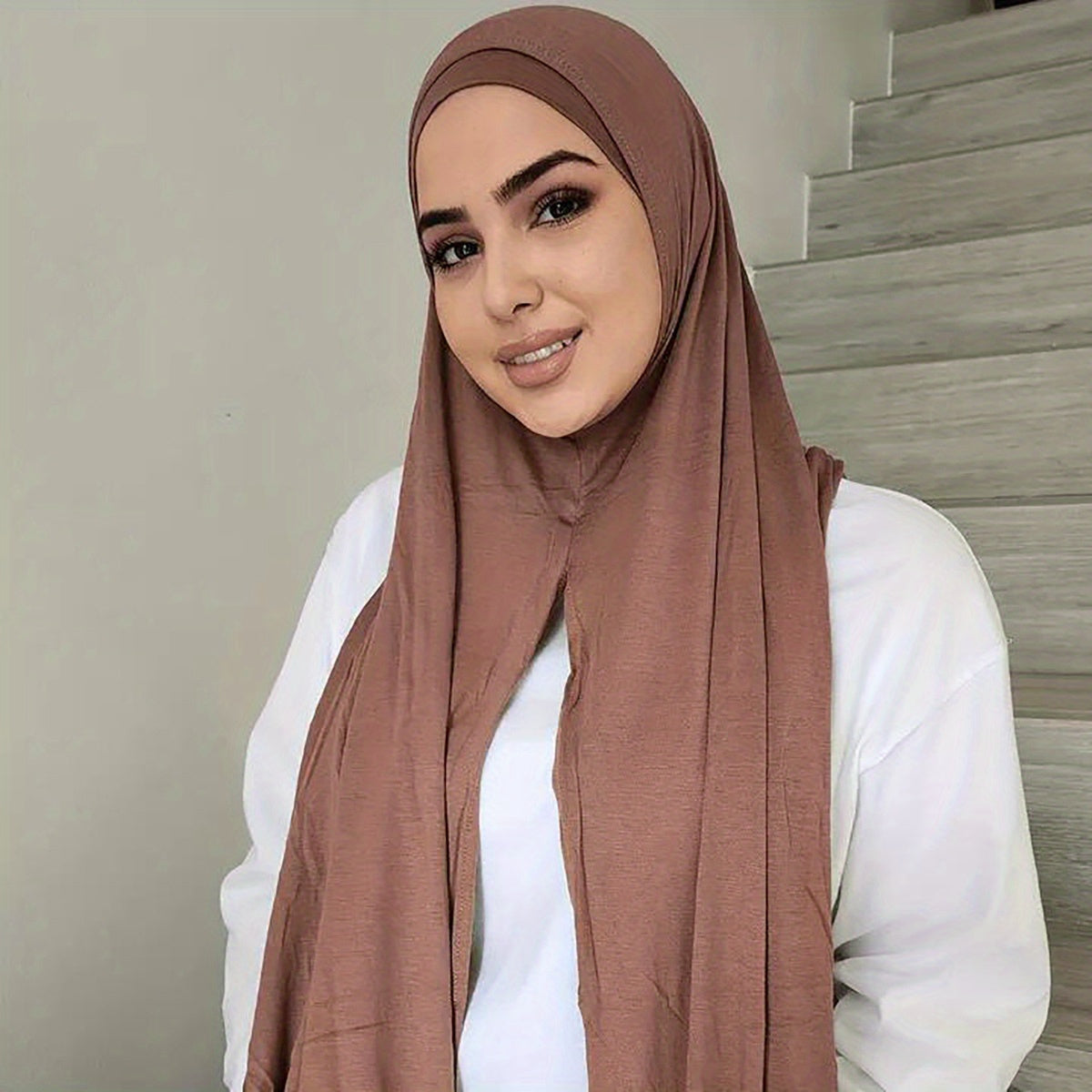 Women's Elegant Stretch Muslim Khimar Abaya - Soft, Stretchy & Breathable Full Coverage Hijab, - for Ramadan, Everyday, Travel, Work - - Easy Care (Hand Wash/Dry Clean)