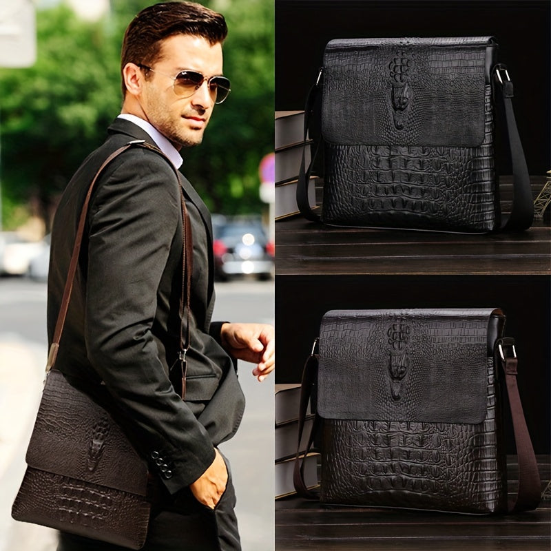 US Alligator Men's Leather Bags Briefcase Shoulder Bag Crossbody Messenger Handbag