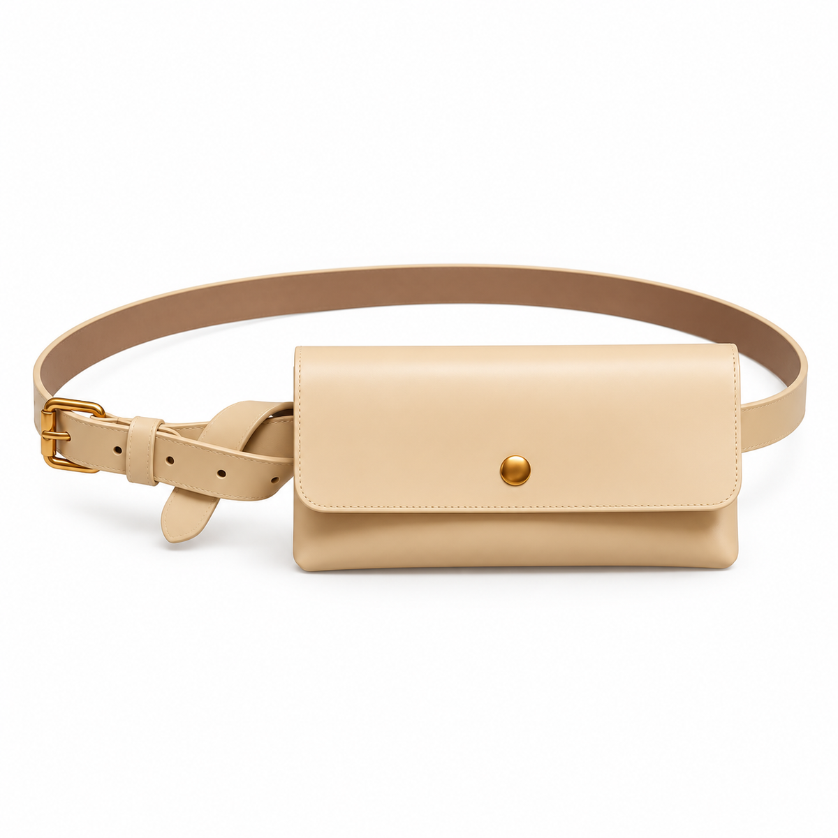Cream Beige Adjustable Waist Belt Bag