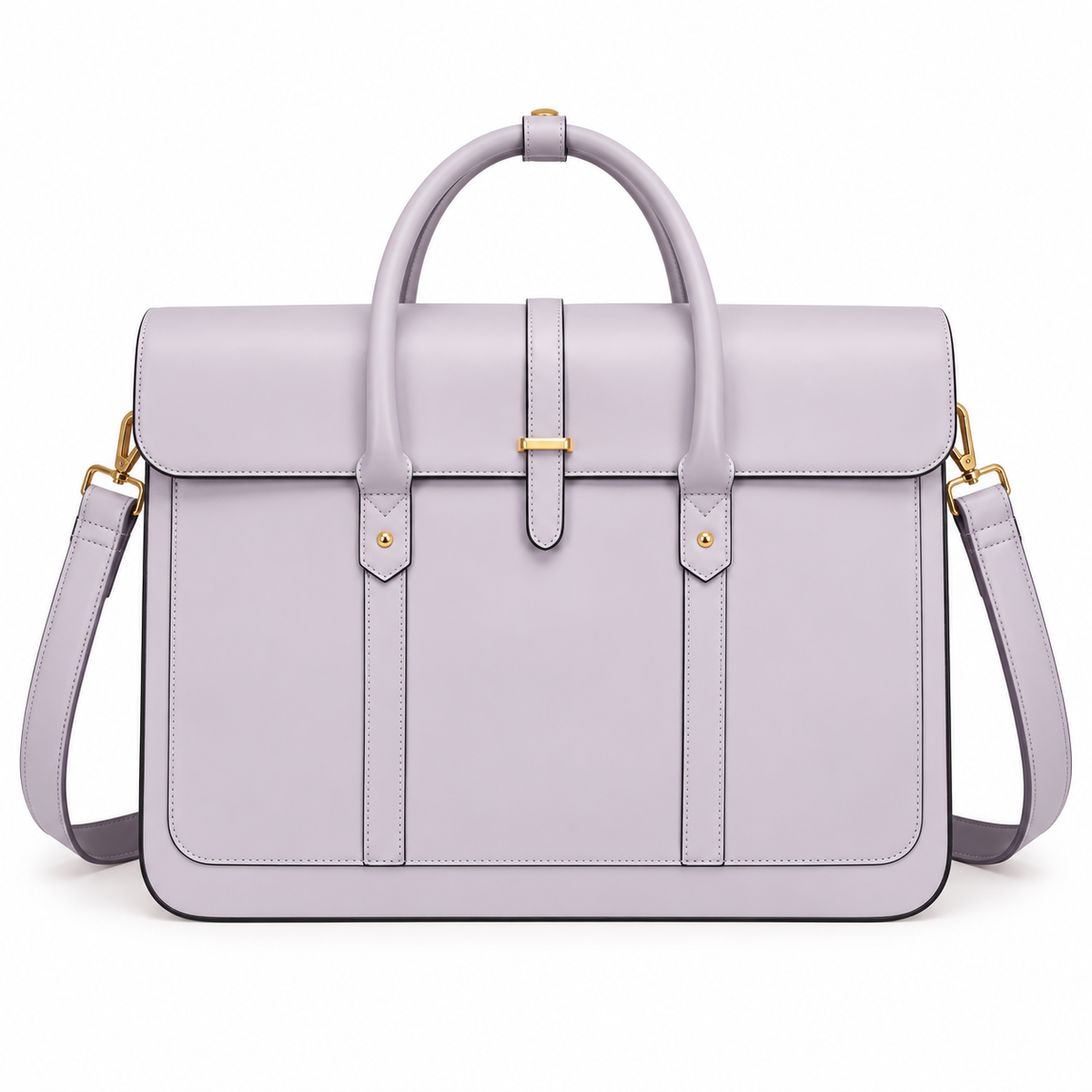 Lavender Bow Detail Leather Laptop Bag