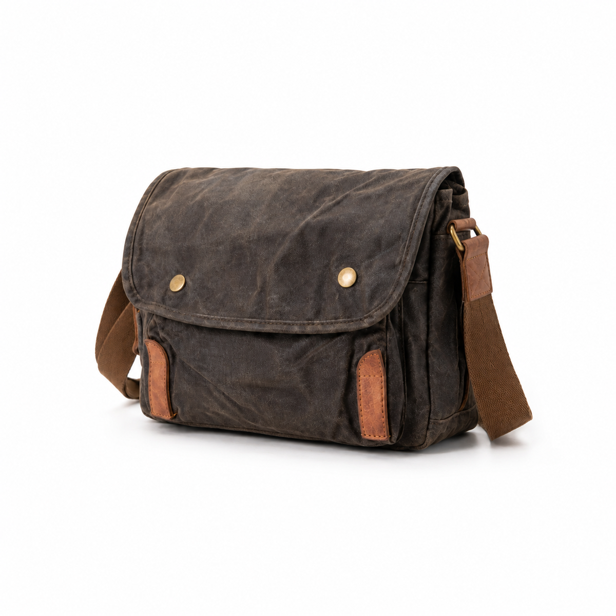 Vintage Waxed Canvas Messenger Shoulder Bag