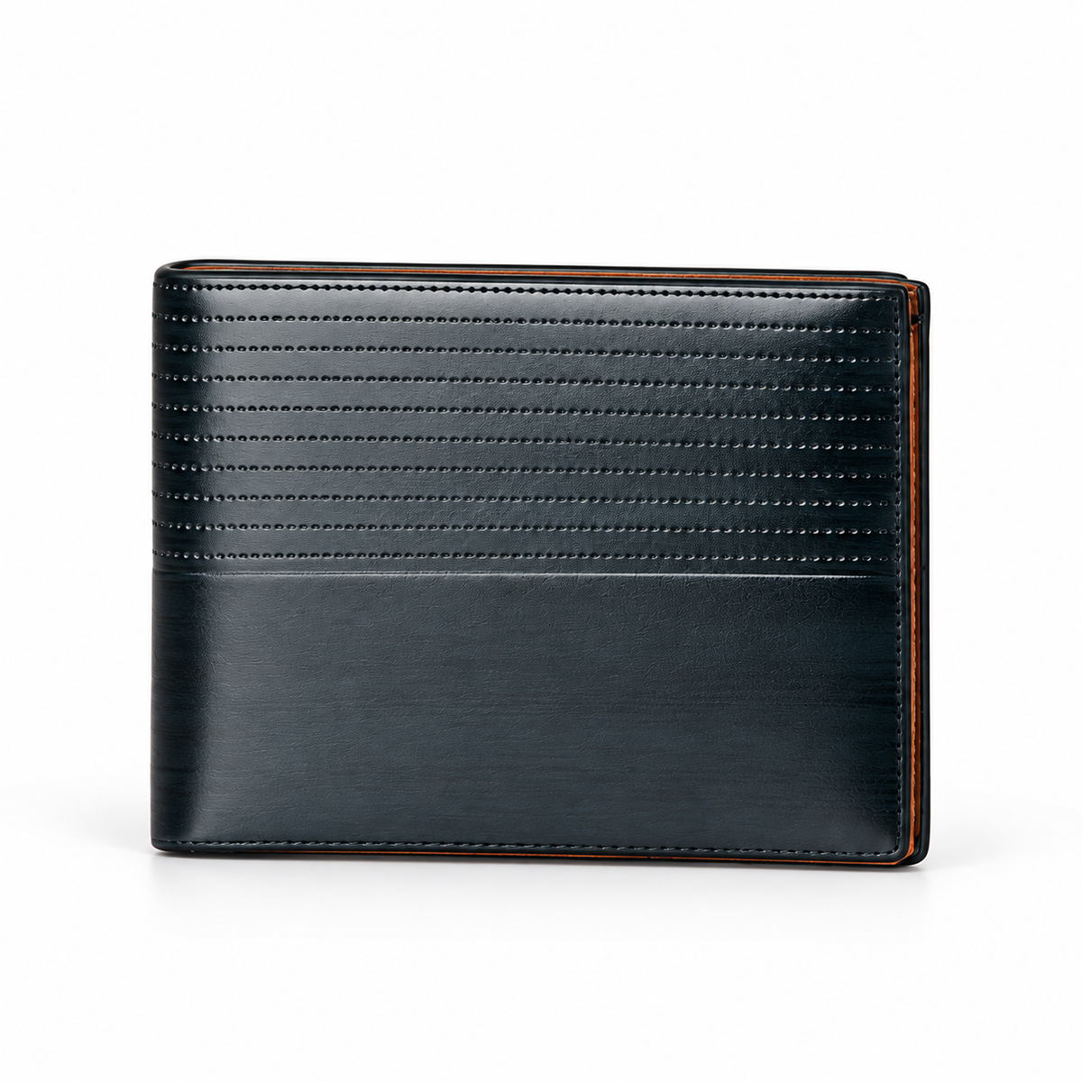 Premium Black Textured Leather Bifold Wallet