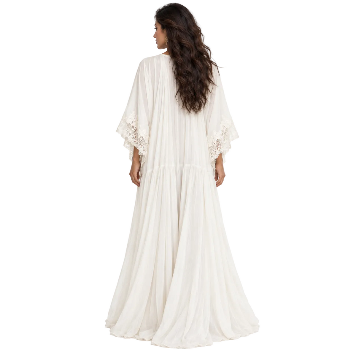 White Lace Flowing Women’s Beach Kaftan