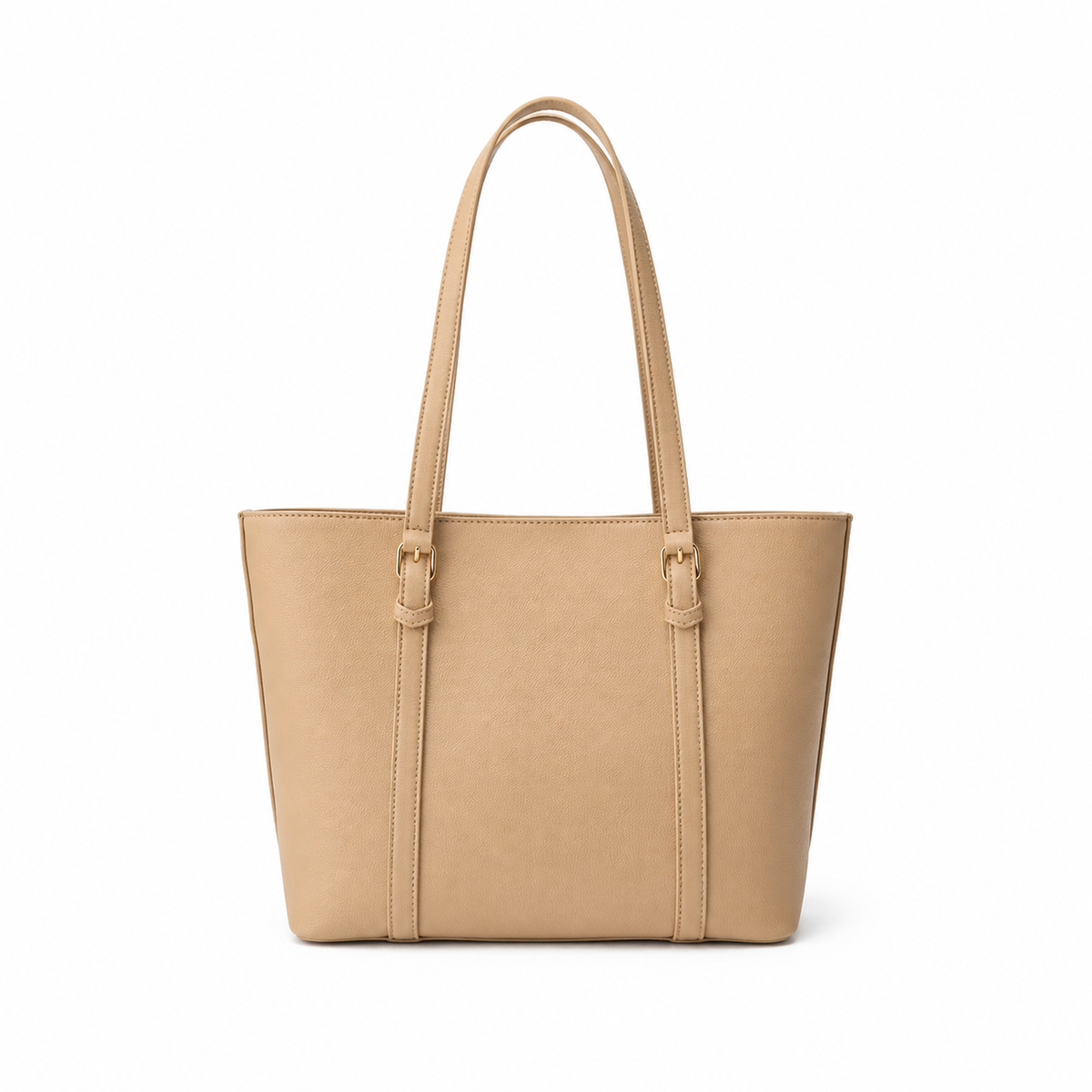 Elegant Beige Structured Adjustable Strap Totebag