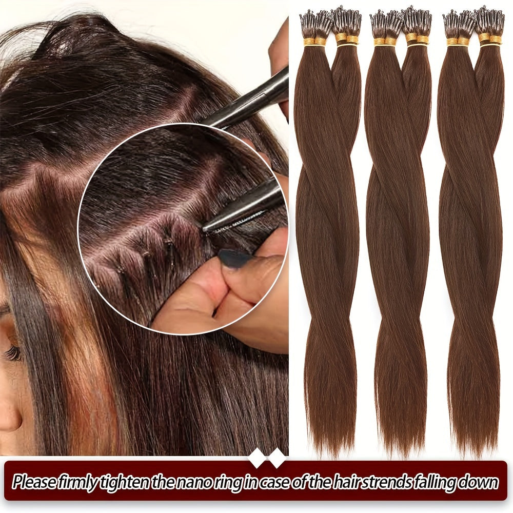16-24 Inch Nano Ring Hair Extensions Human Hair Highlight Nano Link Hair Extensions