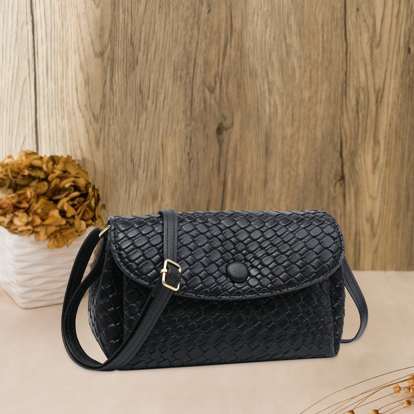 Women's Woven Leather Tote Small Crossbody Bag Woven Quilted