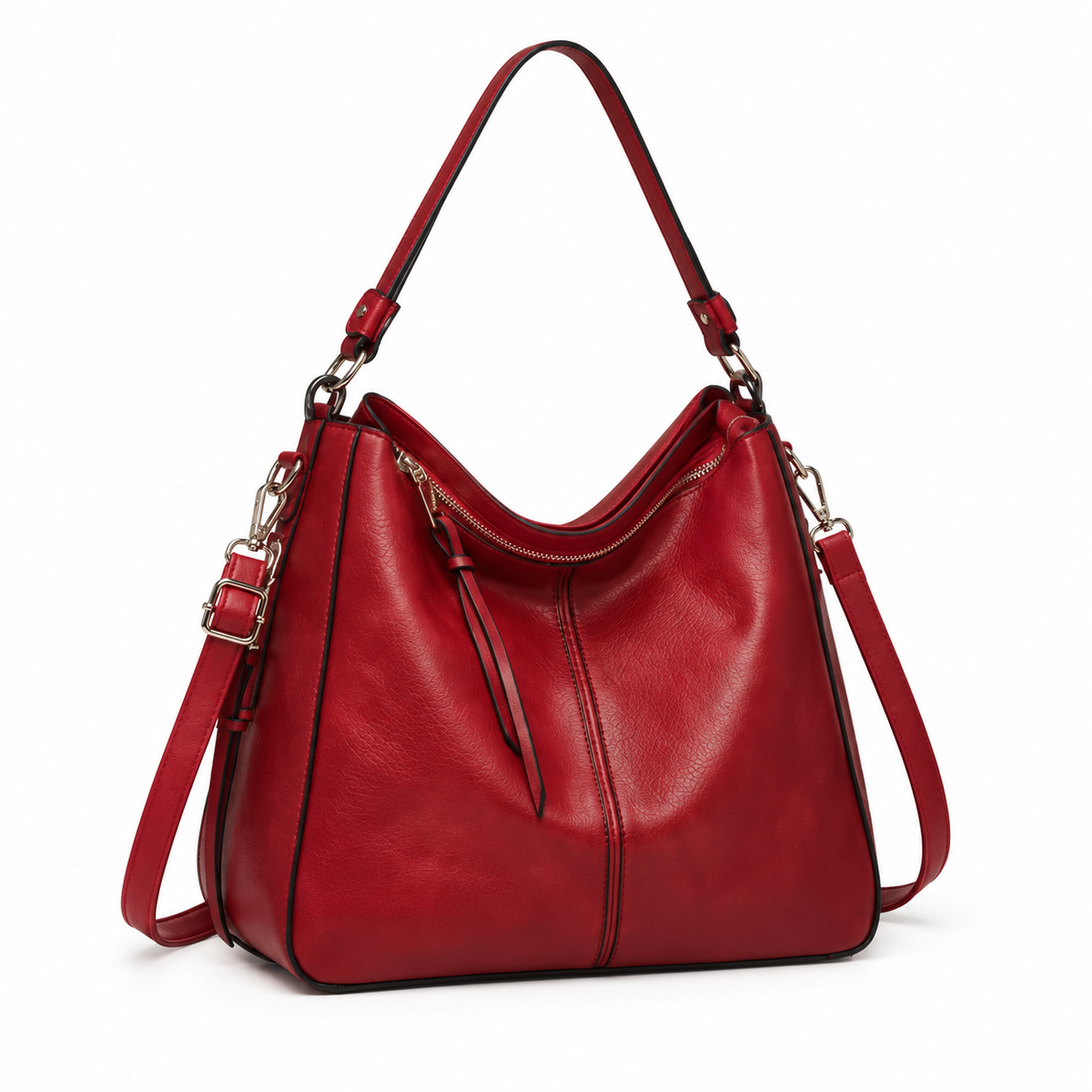 Classic Red Hobo Shoulder Crossbody Bag