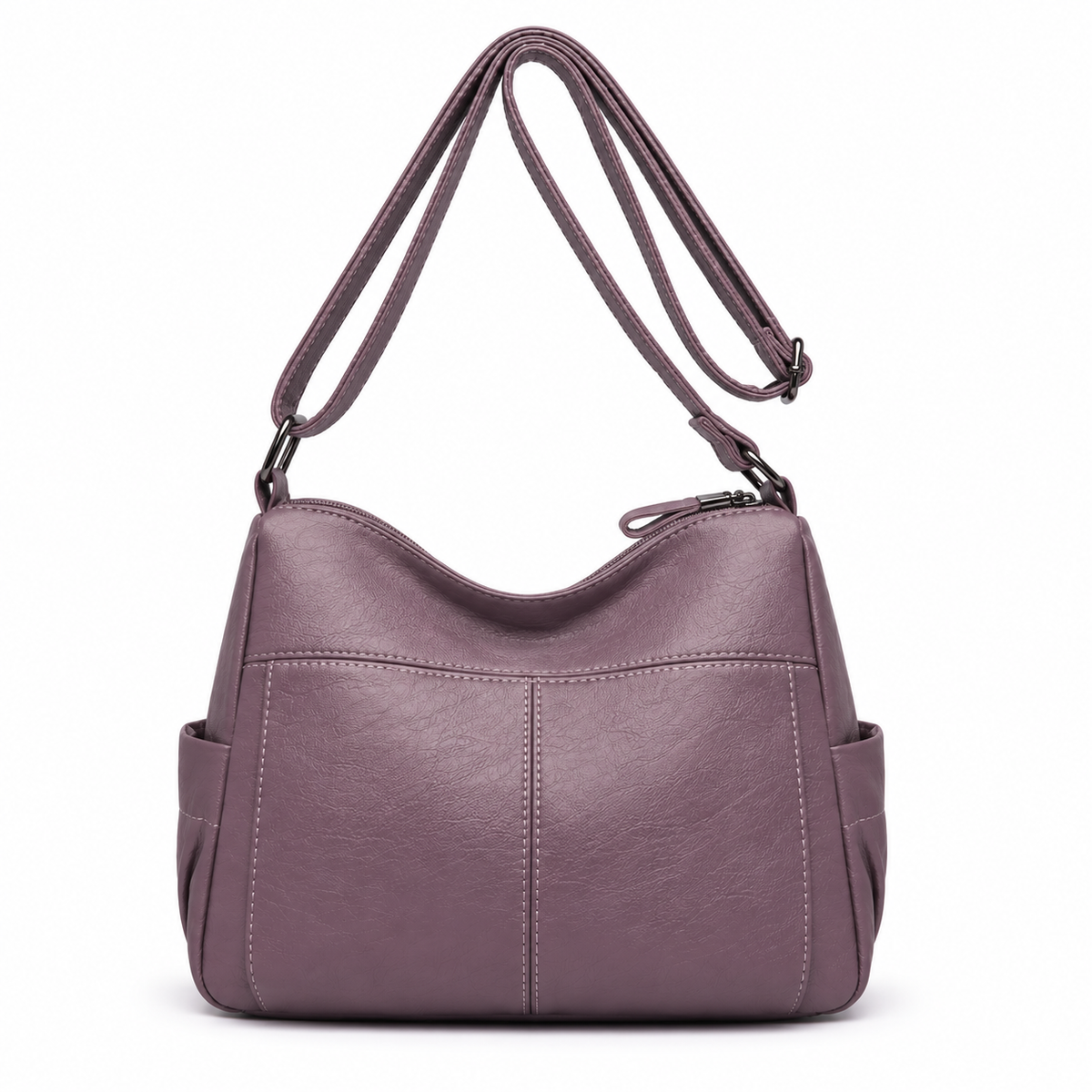 Elegant Mauve Multi Pocket Crossbody Bag