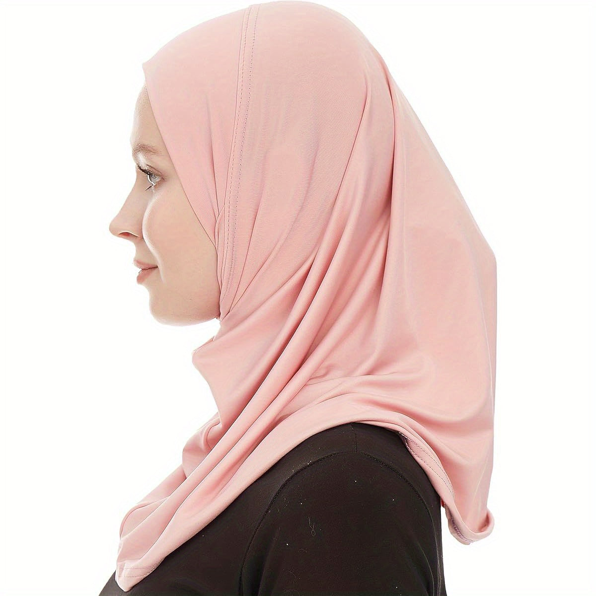 Elegant Pink Amira Hijab for Women - Soft, One-Piece Jersey Scarf with Ruffled Edges, Perfect for Casual or Formal Outfits, Hand Wash Only, Casual Headscarf | Ruffled Hijab