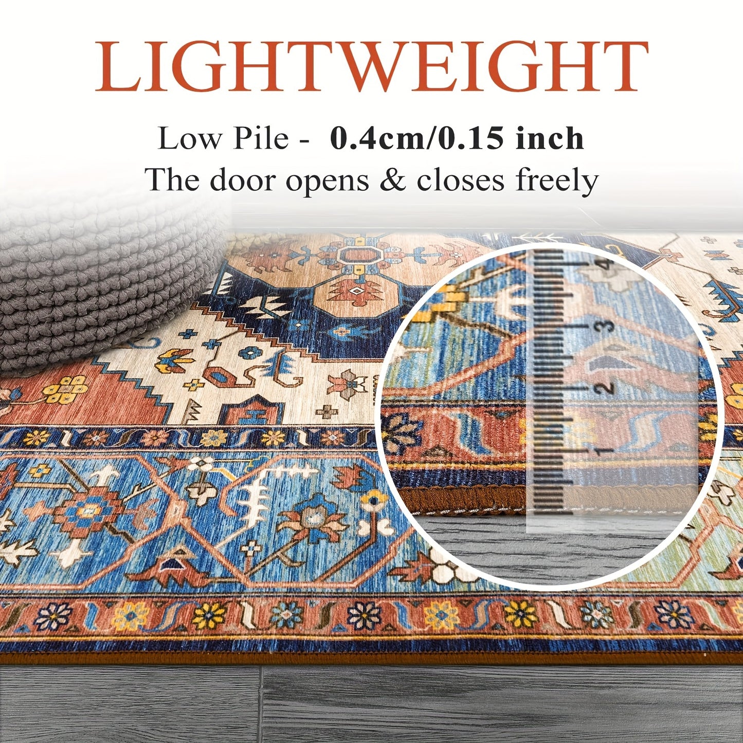 [Vintage Boho Carpet] Colorful Polyester Vintage Boho Washable Mat Runner | Floral & Geometric Design, Perfect for Hallways, Kitchens, Bedrooms, and Entryways Rugs