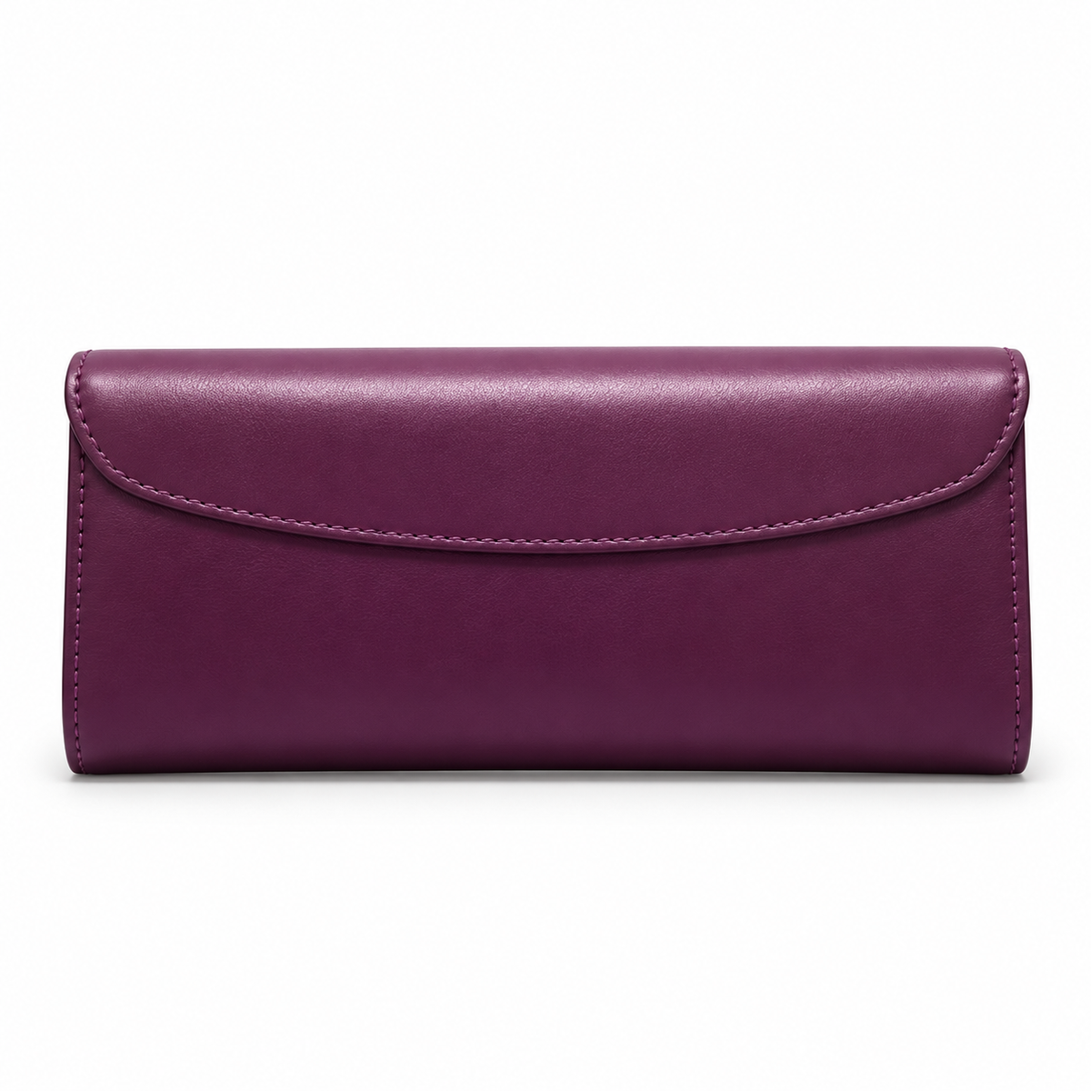 Elegant Plum Clutch With Golden Handle