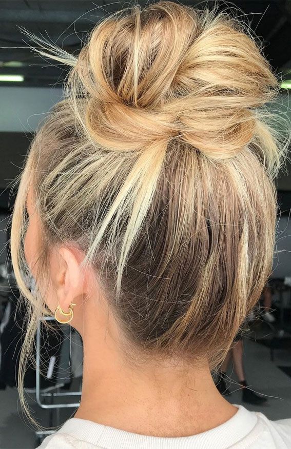 Blonde Curly Messy Hair Bun