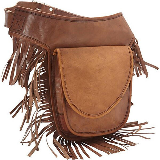212 Main Leather Fringed Adjustable Hip Belt Bag
