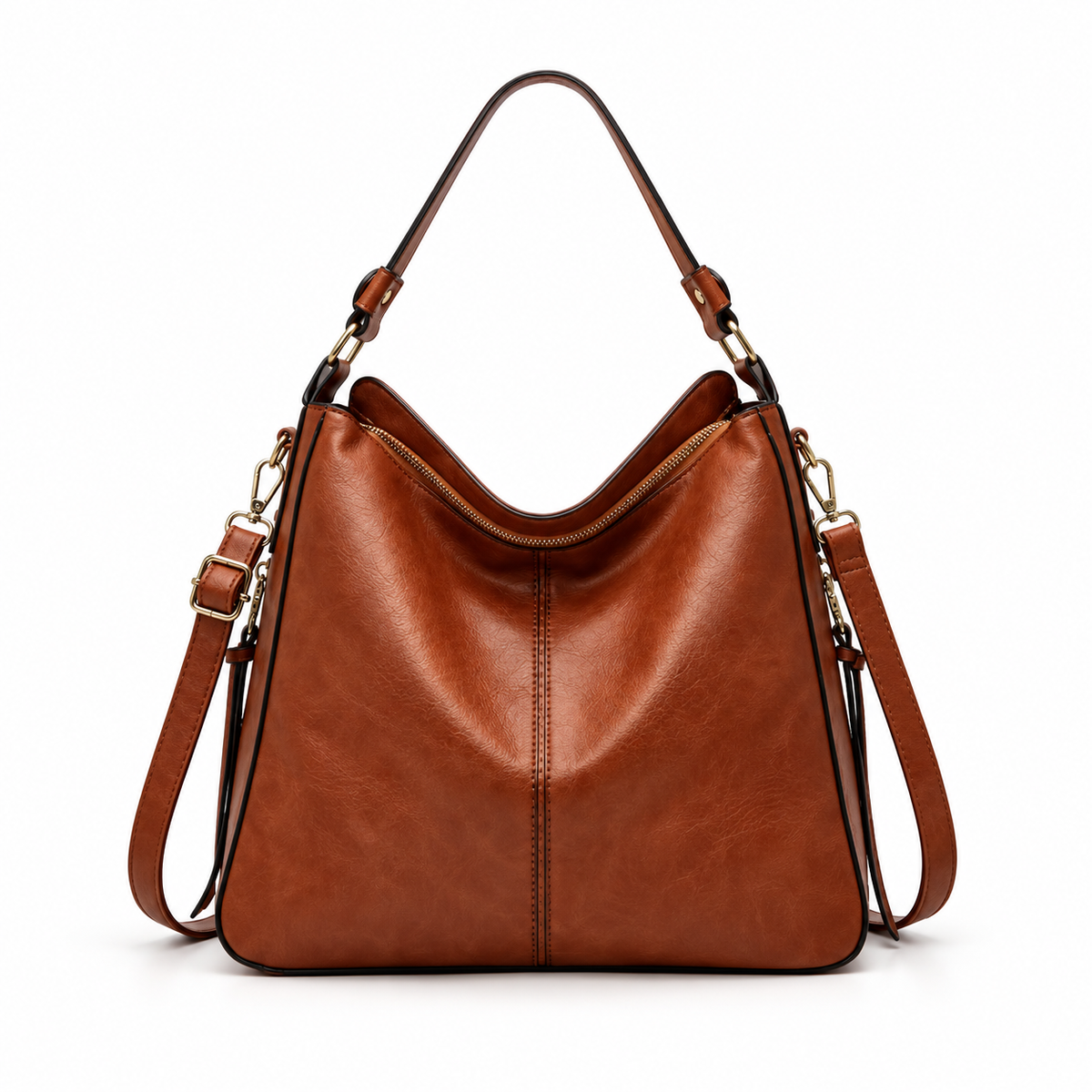 Vintage Brown Hobo Shoulder Crossbody Bag