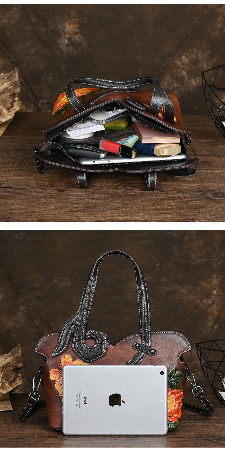 Leather Women's Handbag, Vintage One-Shoulder Crossbody Bag, Women's Cheongsam Bag Chinese Style