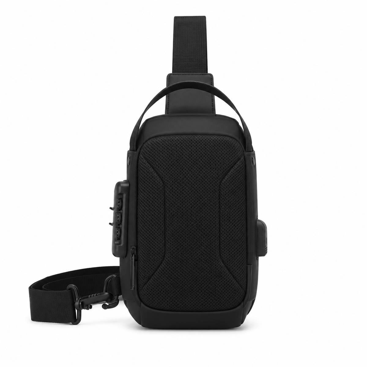 Black Compact Crossbody Sling Travel Bag