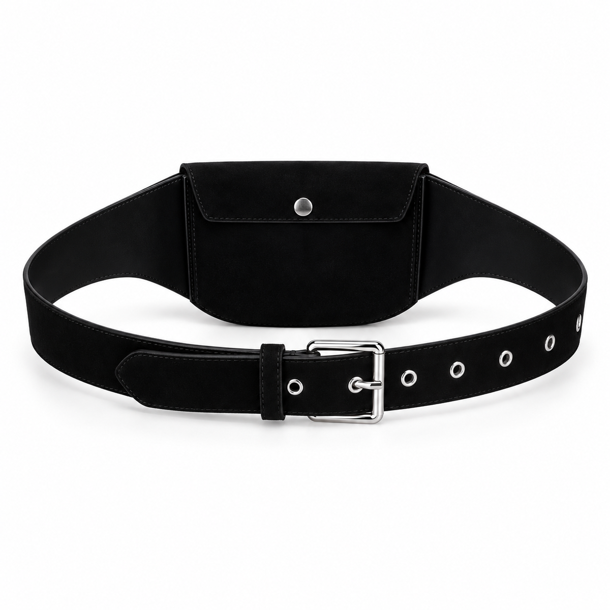 Black Adjustable Waist Belt Pouch Bag