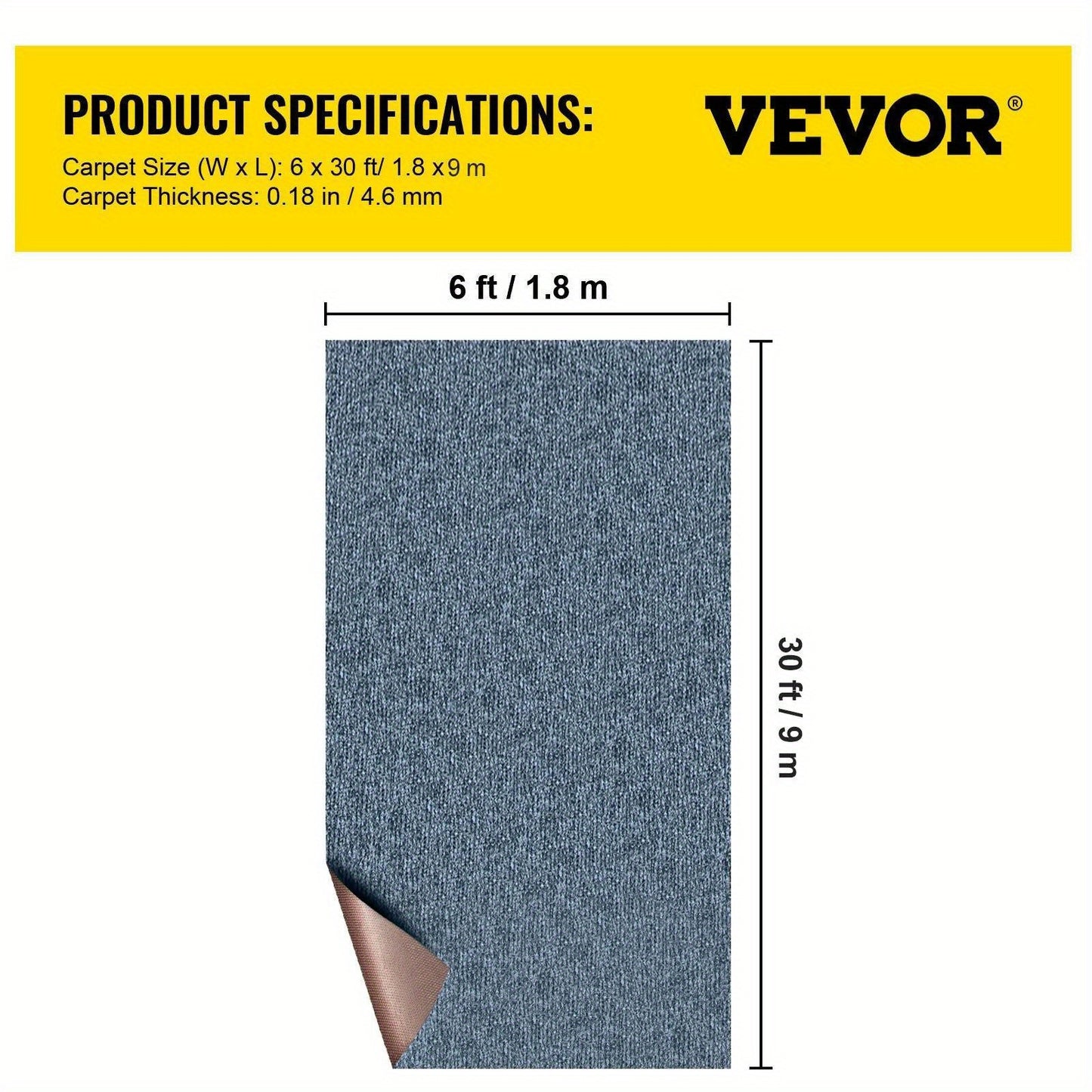 Gray Marine Carpet 6 ft x 29.5 ft Boat Carpet Rugs Indoor Outdoor Medium Rugs for Patio Deck Anti-Slide TPR Water-Proof Back Outdoor Marine Carpeting Outdoor Carpet