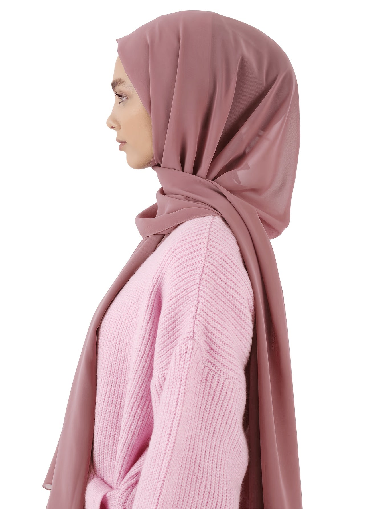 6pcs Women's Breathable Satin Bamboo Jersey Hijab Scarves - Non-Stretch Snug Fit, 10 Solid Colors for Ramadan & Modest Fashion, Premium Woven Satin Fabric, Hand Wash/Dry Clean, Hijab Accessories