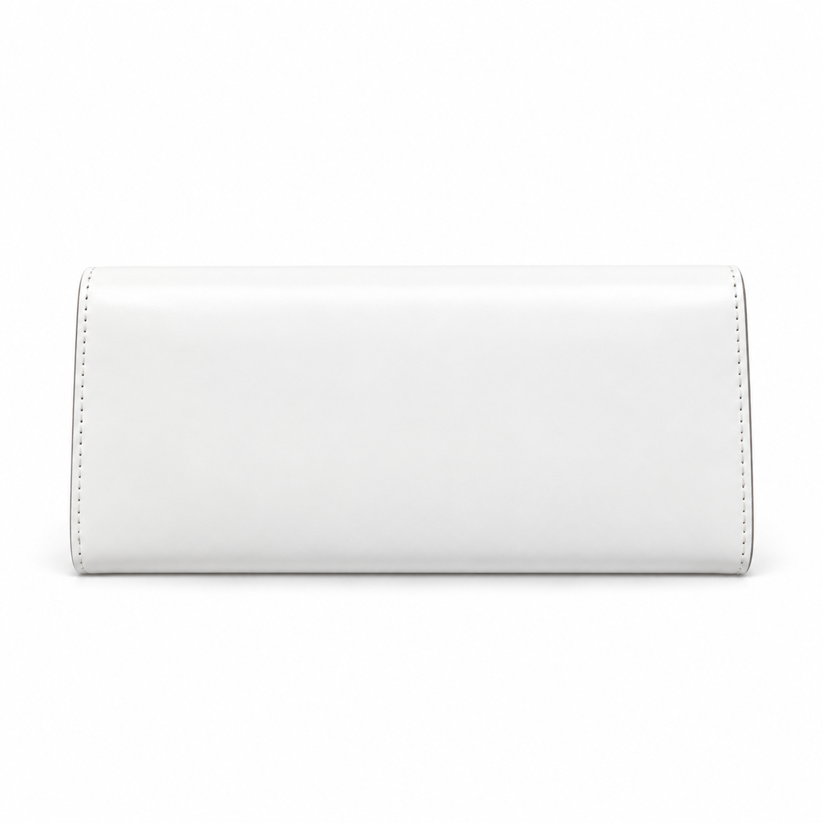 White Sculptural Gold Handle Evening Clutch